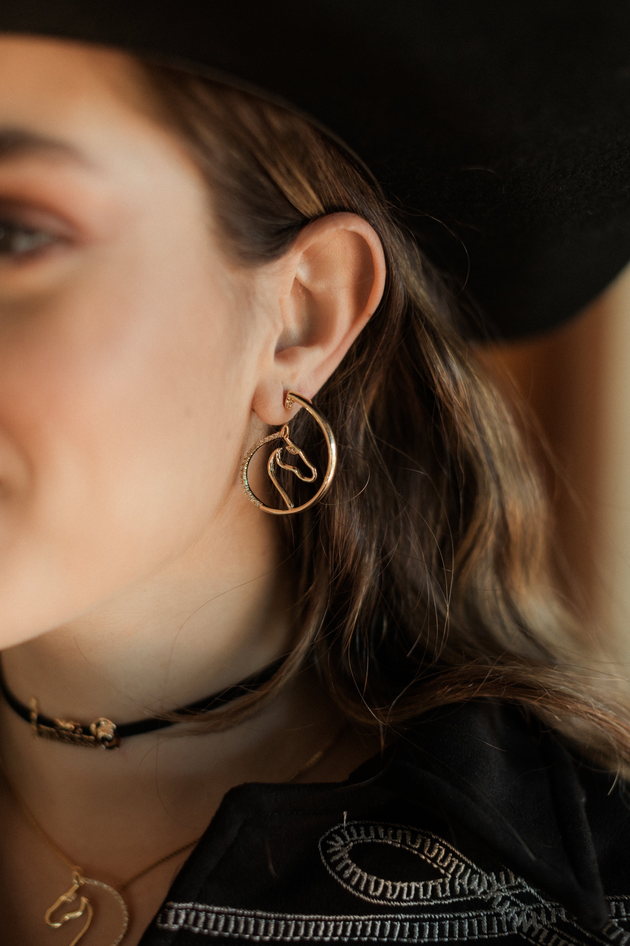 Aretes Caballo Zirconias