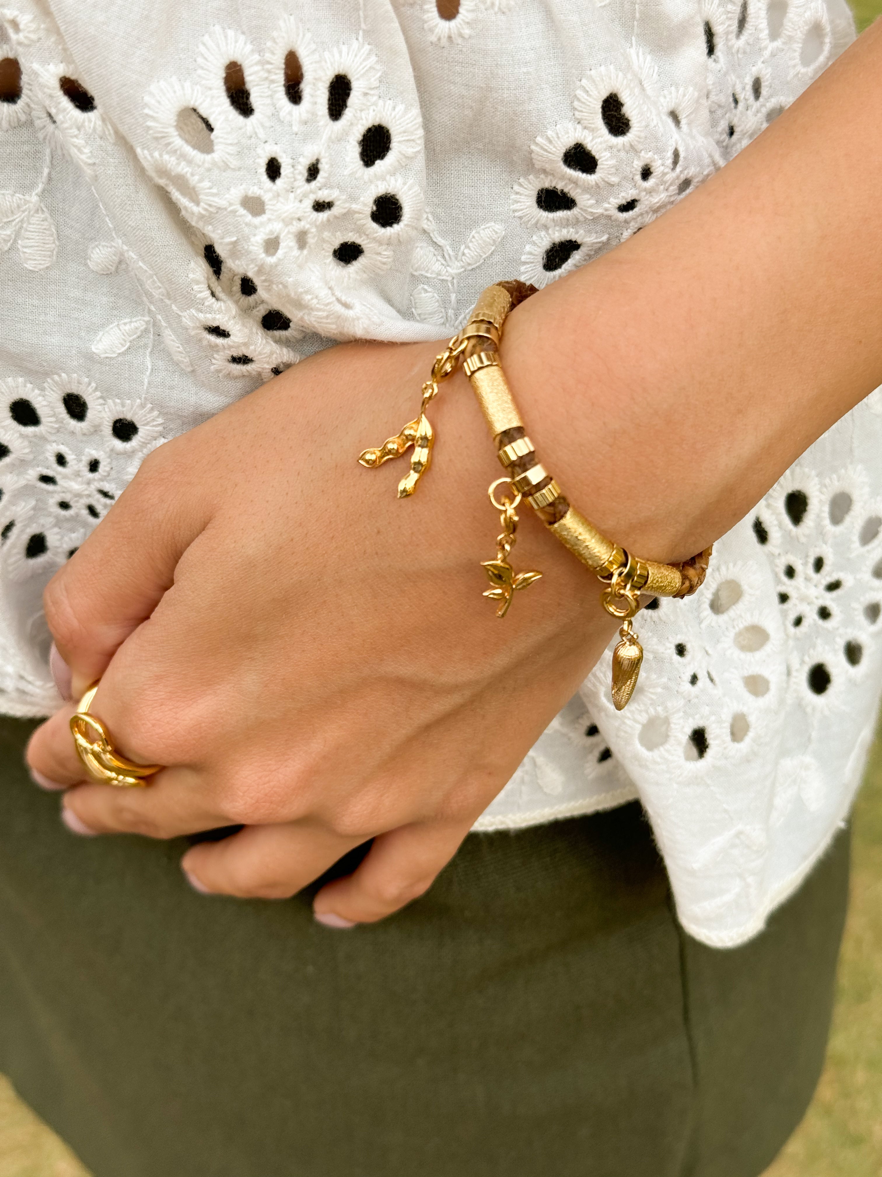 Pulsera Cuero Rústico para Dijes