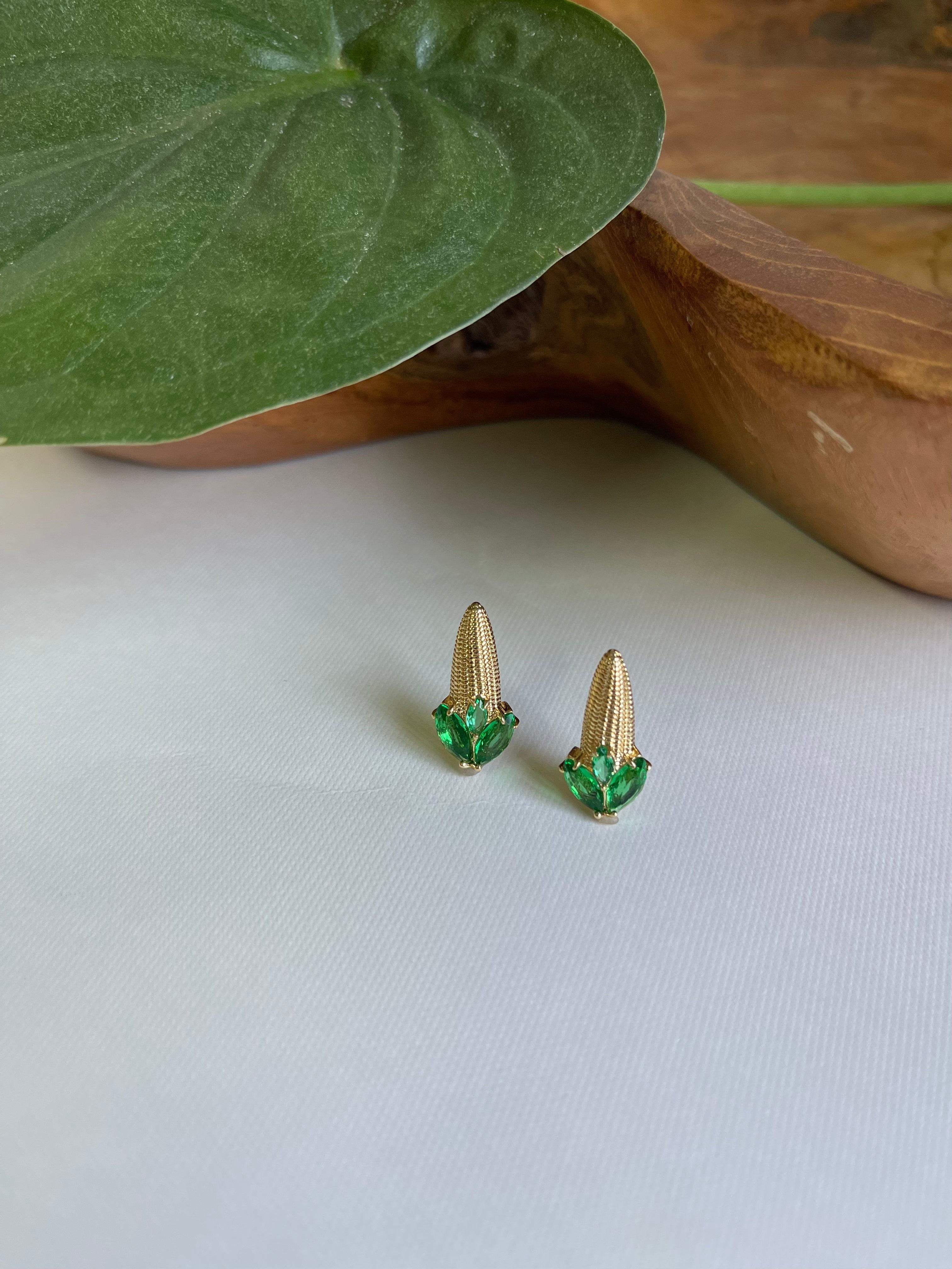 Aretes Mazorca con Piedras