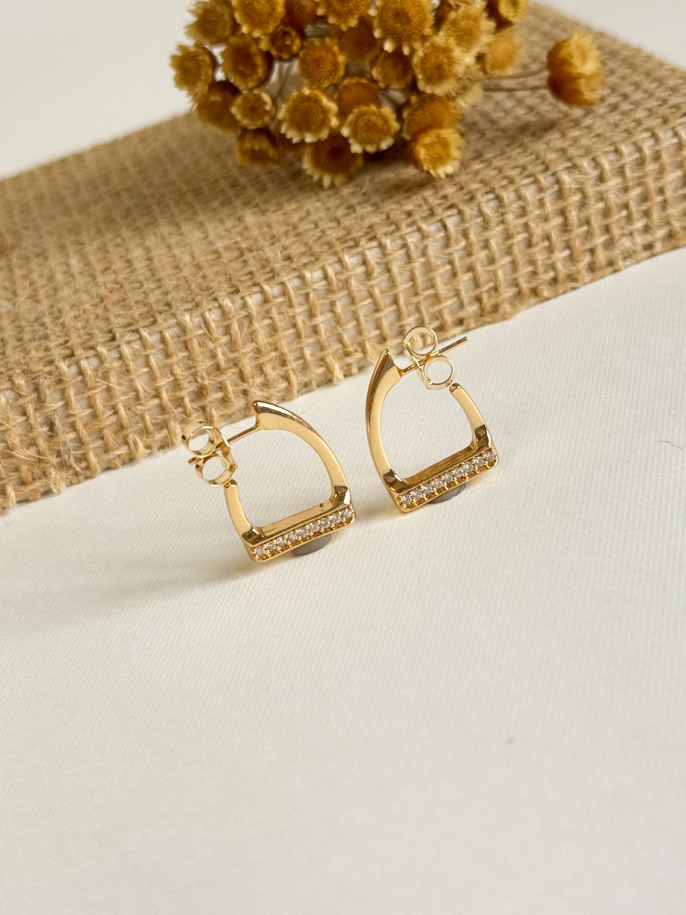 Aretes Estribo con Zirconias