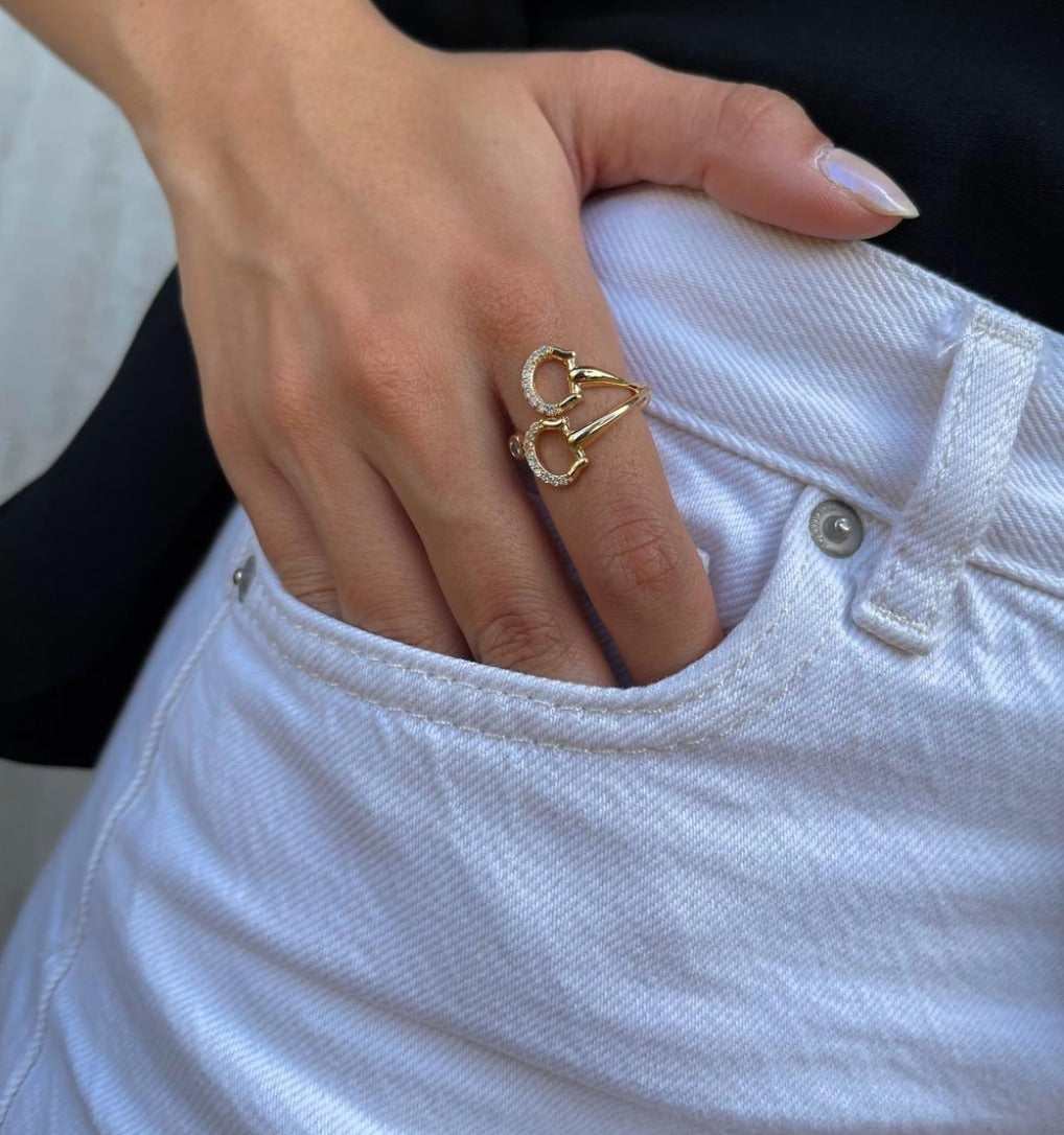 Anillo Bocado con Zirconia