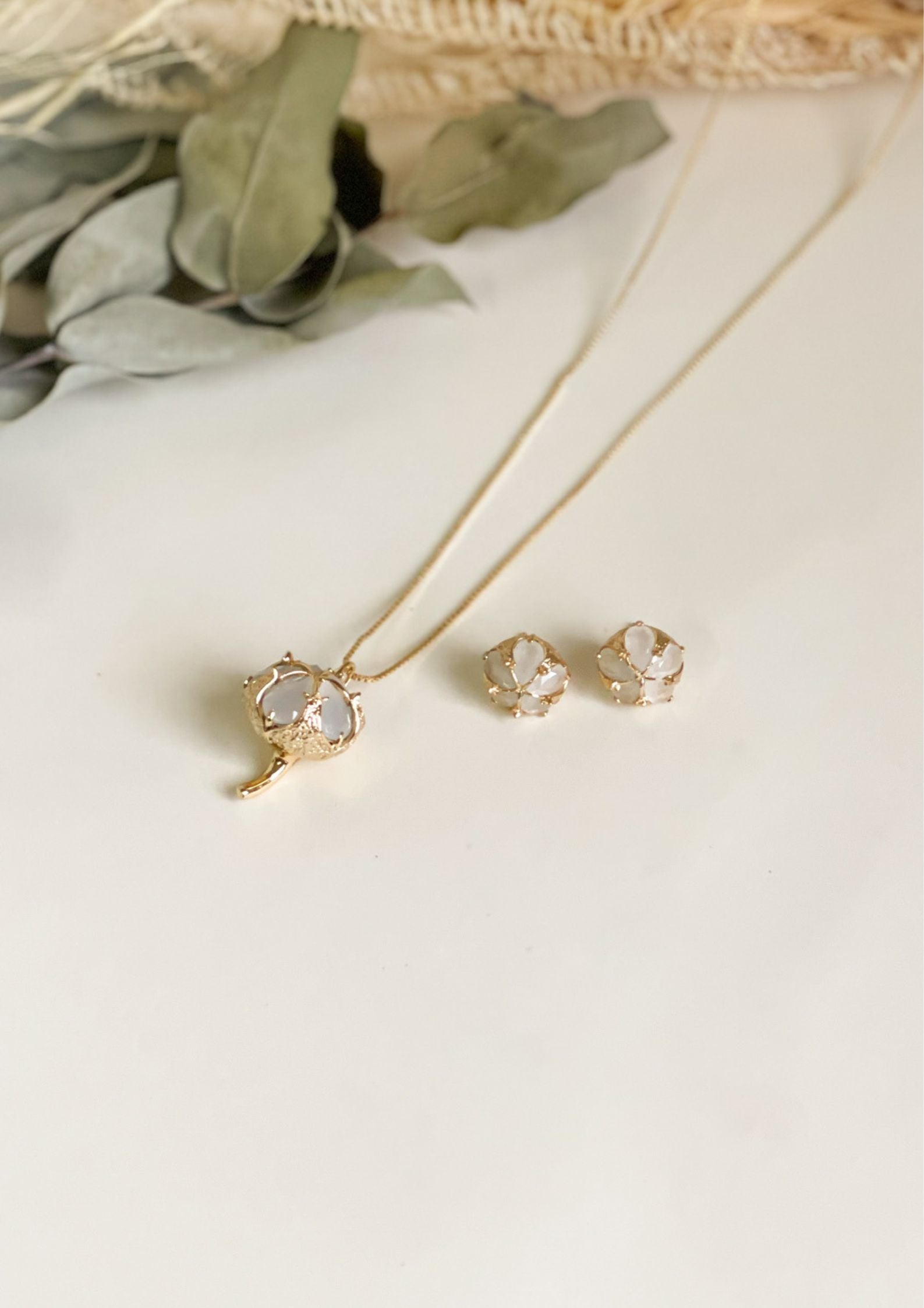 Aretes Algodón Piedra